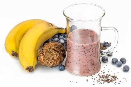 Banana and Blueberry smoothie